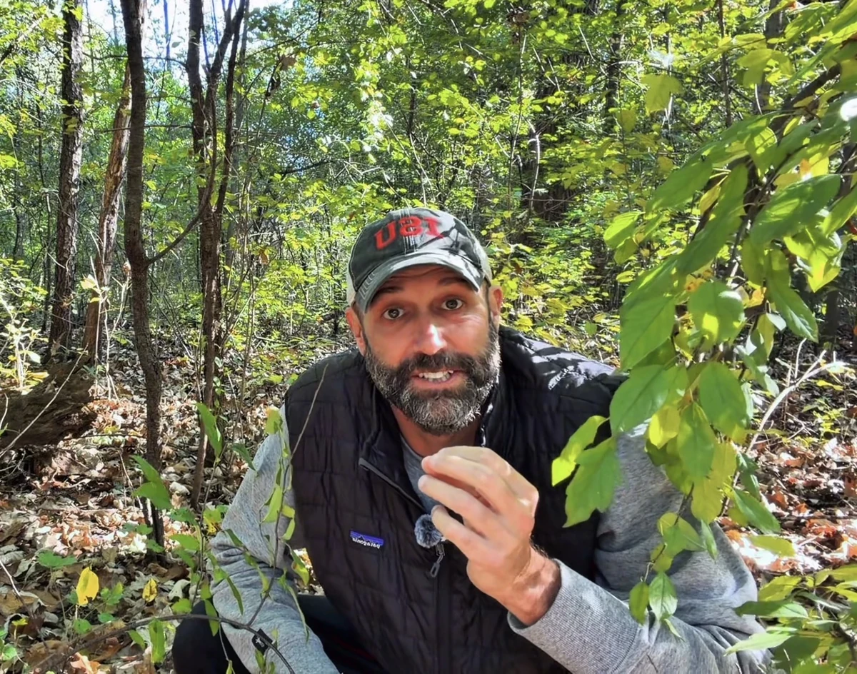 Mike Pope speaking into a microphone in the woods — an example of his conversational style